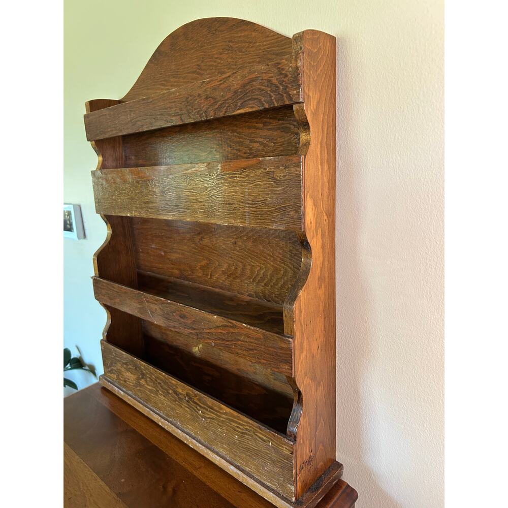Vintage Wooden Wall Shelf Plate Rack | Rustic Wall Mounted Display Shelf - Picture 11 of 16